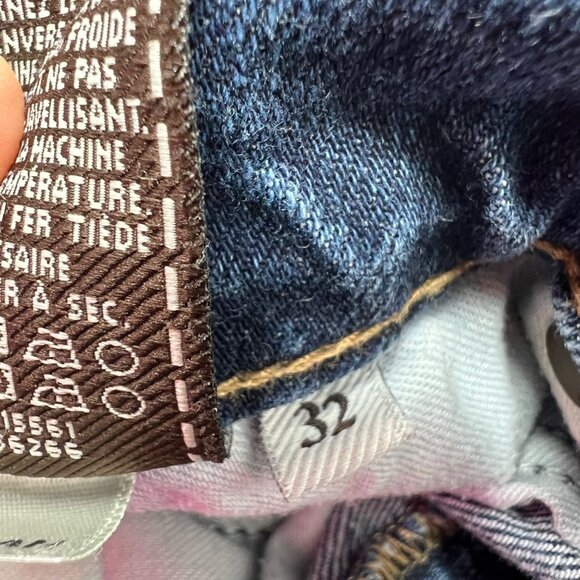 7 For All‎ Mankind Button Fly Denim Blue Jeans Size 32X33 Straight Leg - Picture 7 of 8